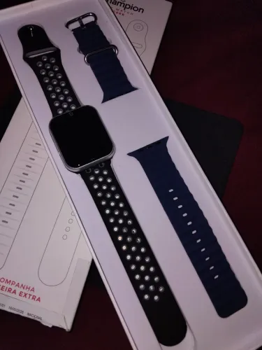 Smartwatch Champion (novo modelo). Tela maior, faz e recebe ligações.
