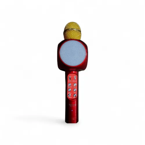 Microfone Karaokê WS-1816 c/ Luzes LED - Bluetooth, Gravador e Modificador de Voz