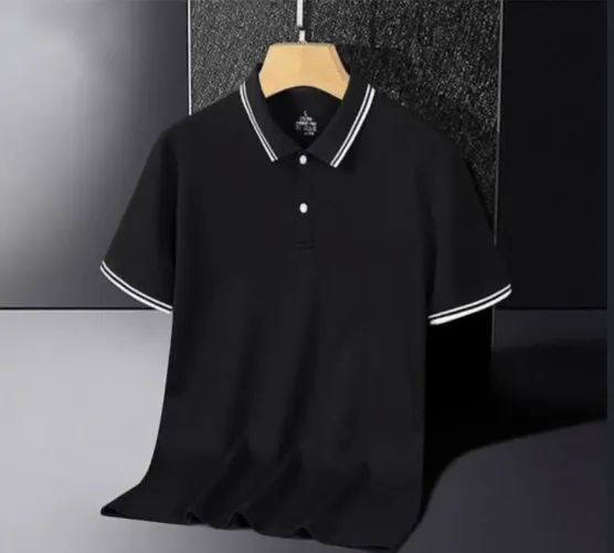 camisa polo Masculina Preta