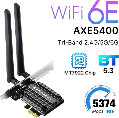 Placa WiFi6E Bluetooth Fenvi AX5400 - Nova (Venda só para Salvador)