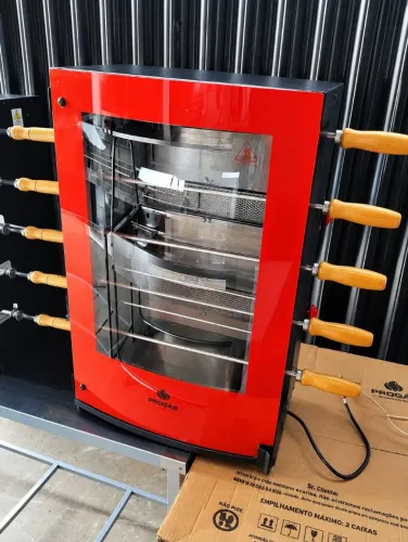 Assadeira de mesa 5 espetos - marca Pro gás z tamanho 47 - altura 70 profundidade 26