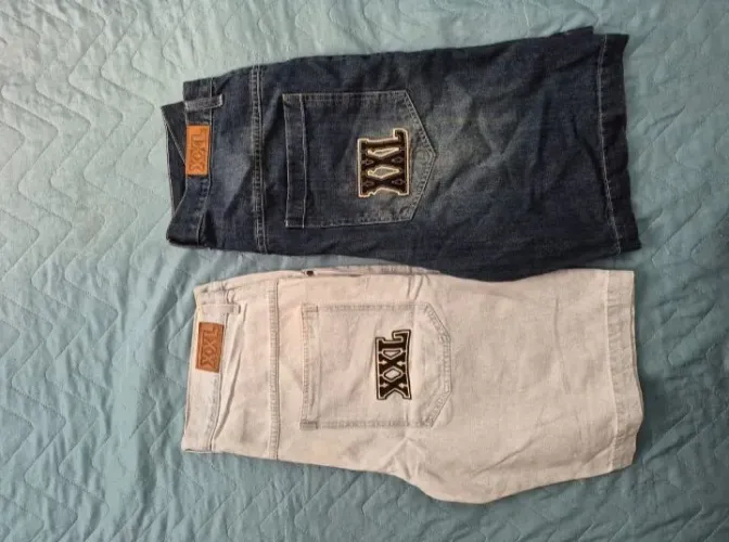 Kit 2 Bermudas skatista jeans original.