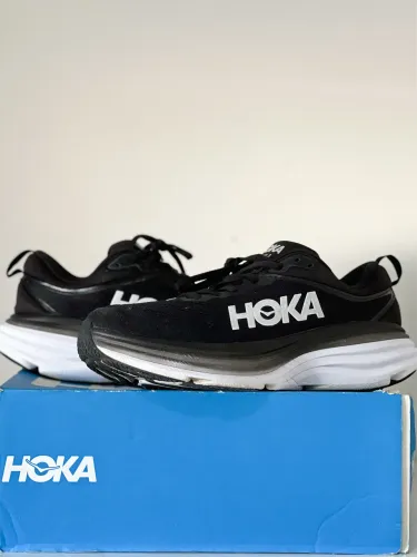Tênis Hoka One Bondi 8 Masculino - Preto/Branco - Tamanho 41 BR