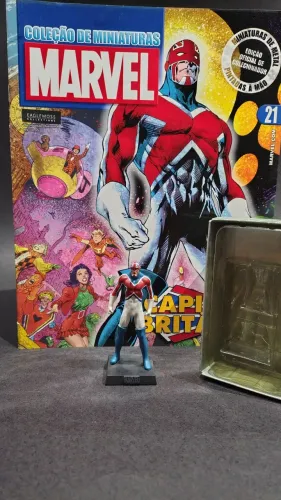 Miniatura Marvel Eaglemoss Capitão Britânia - Perfeito + Fasc. 21 e Embalagem