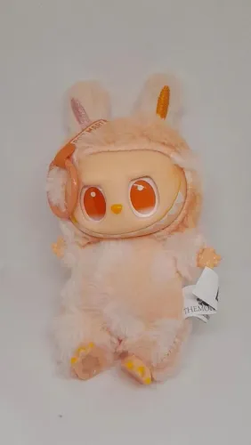 Labubu chaveiro de pelúcia laranja grande