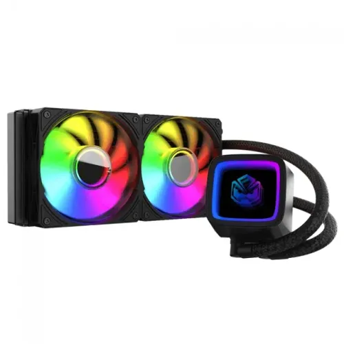 Water Cooler PCYES Tundra Black Vulcan, ARGB, 240mm, Intel-AMD, Preto- Loja física