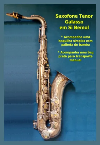 Sax tenor Galasso Si bemol excelente, revisado, regulado e totalmente sapatilhado