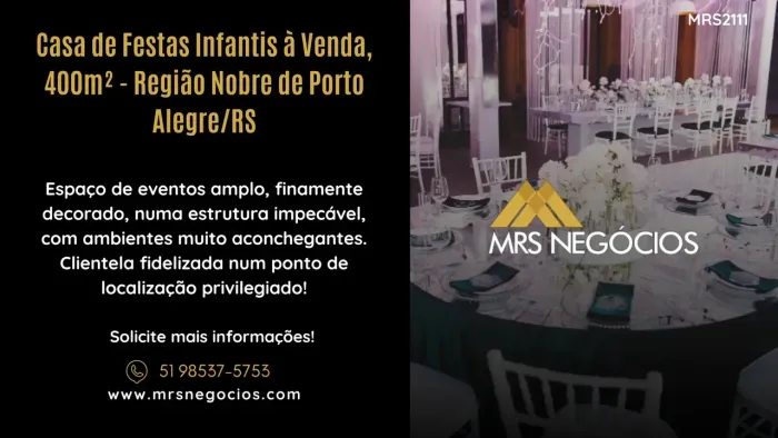 Casa de Festas Infantis à Venda, 400m² - Região Nobre de Porto Alegre/RS