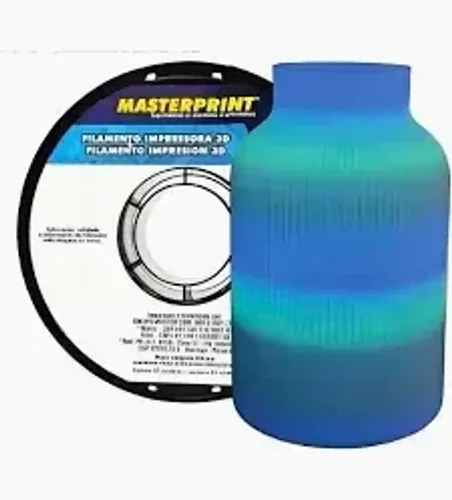 Filamento 3D PLA Fosforescente Natural Rainbow 1kg MasterPrint Impressora 3D BAMBU LAB