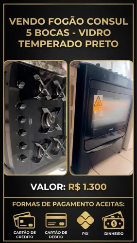 Fogão semi novo consul 5 Bocas 