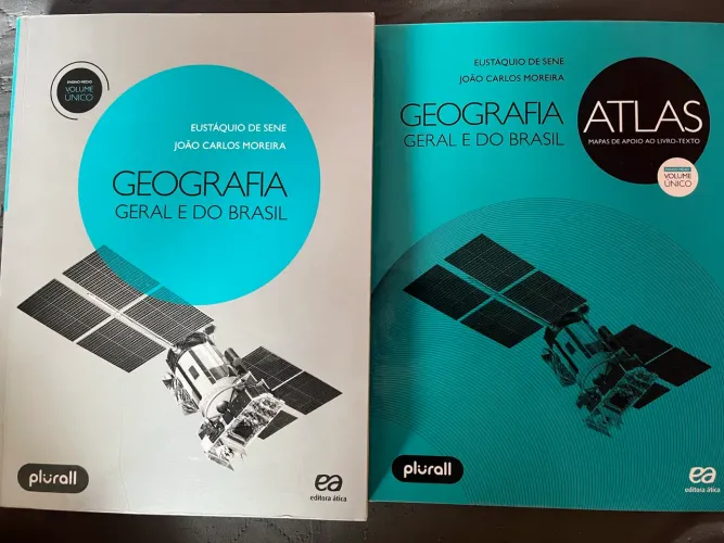 Livro Geografia Geral e do Brasil + Atlas - Volume Único - Ótimo Estado