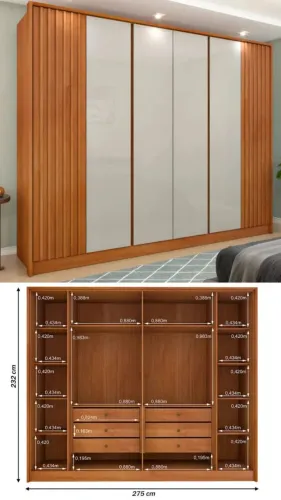 Guarda Roupa Casal Barcelona 2,75cm