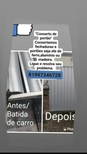 Conserto manutenção de portas e portões de alumínio ferro e madeira