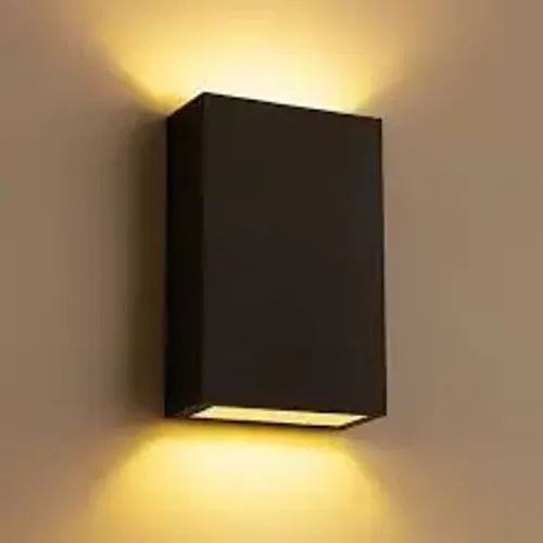 Arandela 2 Fachos 5w Preta SLIM 3000K MEGA/ROYA ip65(Honestidade eQualidade JK Eletronicos