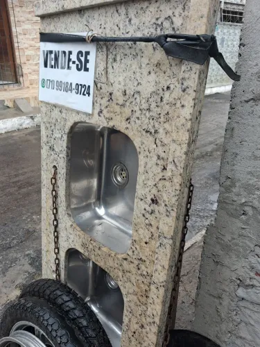Vende si pia de cozinha 2 Cuba inox mármore beji Bahia