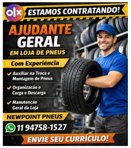 Vaga de emprego para loja de pneus 