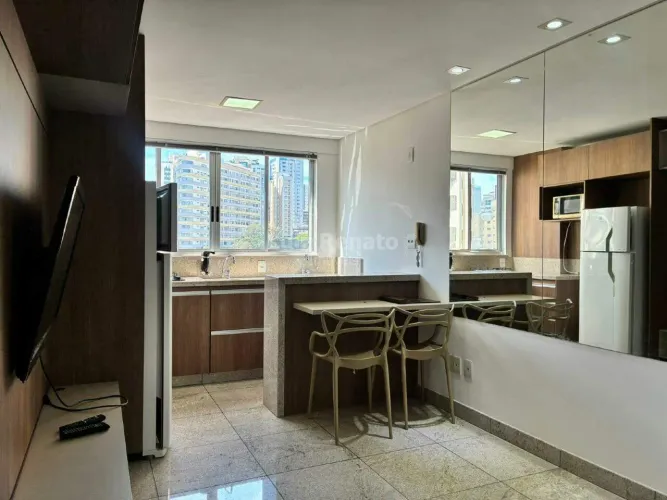 Apartamento semimobiliado para locação, 1 quarto, 40m² na Savassi