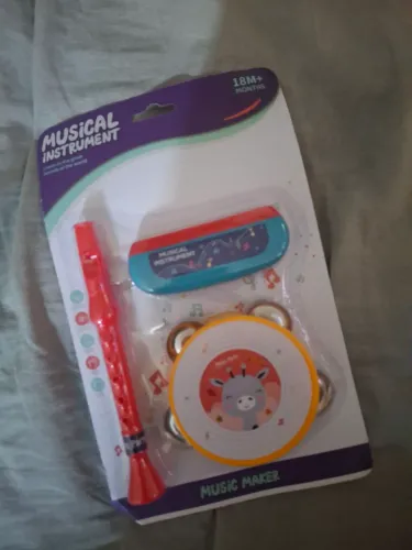 kit musical infantil de brinquedo com 3 itens