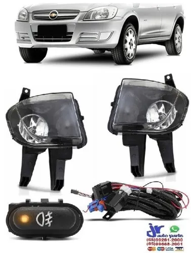 Kit Farol de Milha Prisma 2006 07 08 09 10 11 12 13 14 2015 Auxiliar Neblina 