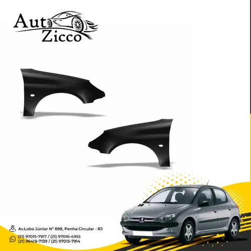 Paralama Peugeot 206 1998 à 2010 Com Furo Pisca