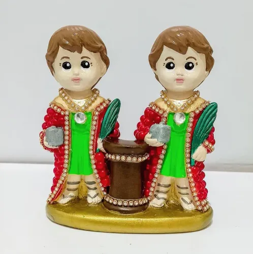 Imagem Religiosa estilizada de São Cosme e Damião Baby - 15 cm