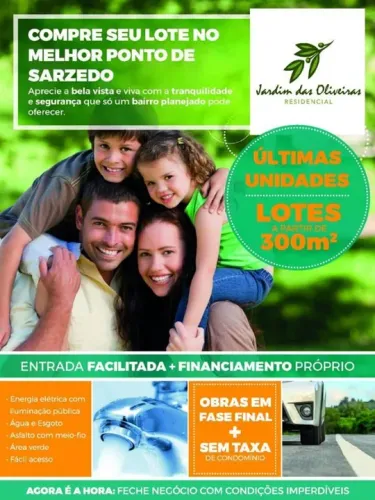 Lotes a venda no melhor ponto de Sarzedo com financiamento próprio últimas unidades 