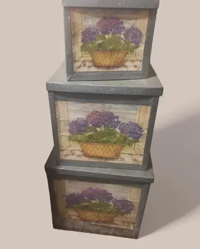 3 caixas de latao p decoração