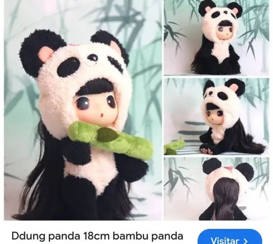 Boneca Ddung Panda 18cm Original  com Bambu Rara Importada - N Blythe Dal Barbie Bjd LoL 