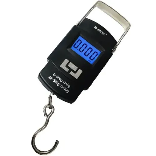 Balança Portátil Digital Até 50kg Com Gancho Para Malas, Pesca e Cozinha