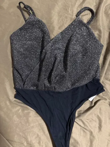 Body de Glitter Prata - Tamanho P