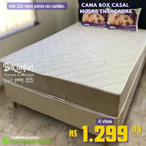 Cama Box Casal Molas Ensacadas Entrega Grátis