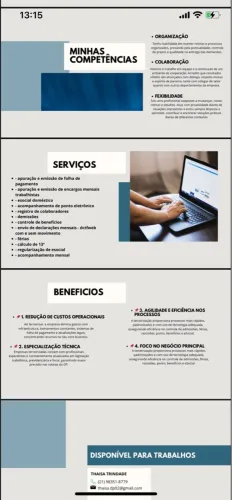 PRESTAÇÃO DE SERVIÇOS EM DEPARTAMENTO PESSOAL