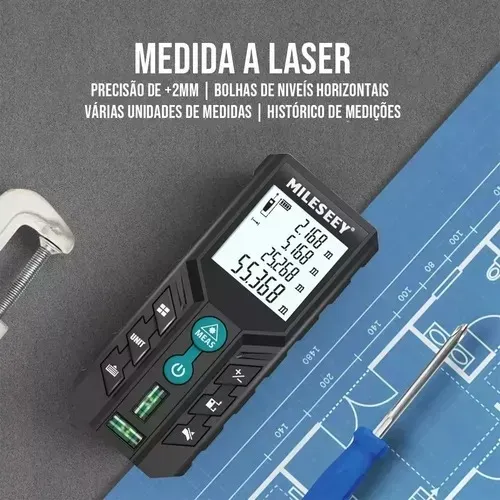 Trena A Laser Digital 40m Profissional Mileseey D2