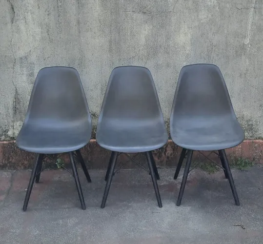 Cadeira Eiffel - conjunto com 3 - cor preta