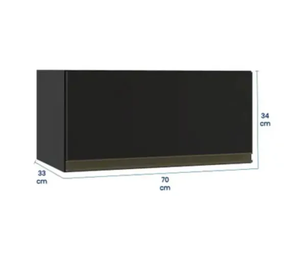 Armário Preto Compacto - 70cm - entrego 