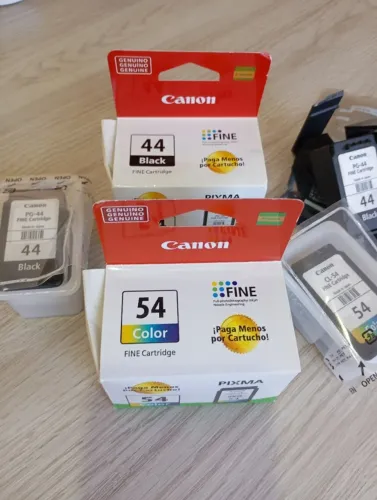 kit 2 cartuchos canon original 44 (preto / black) e 54 (color) - para fazer recargas