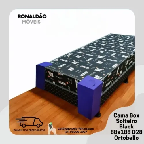 Cama Box Solteiro Ortopédica Black - Entrega Rápida!