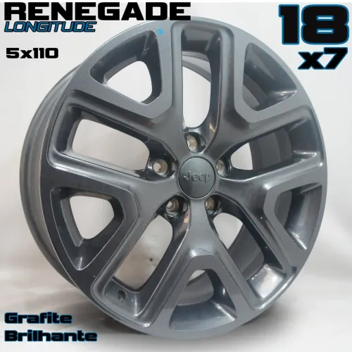 Jogo de Rodas Aro 18 Renegade Longitude 5x110 Grafite Brilhante novas