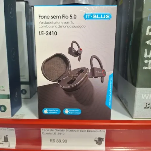 Fone de Ouvido Bluetooth 5.0 Encaixe Anti Queda