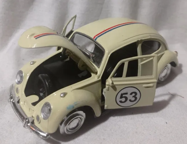 Brinquedo antigo miniatura Carrinho Fusca Ferro Friccao Metal Miniatura Herbie 53