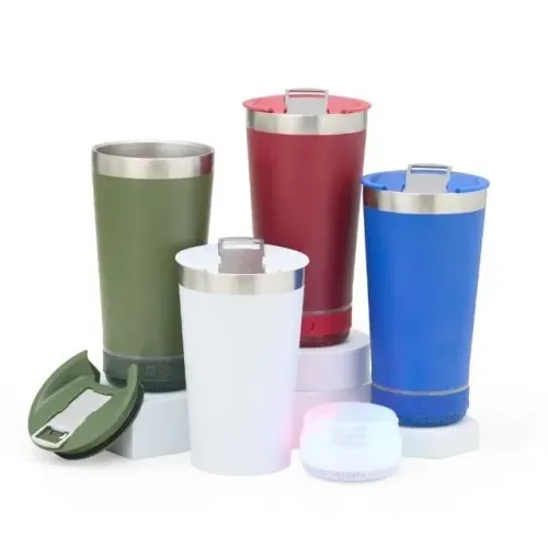 Copo Térmico Caixinha Bluetooth 400ml Brindes Personalizados Brindeias