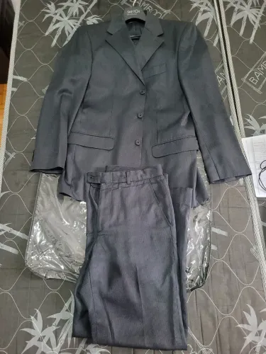 Terno Sketch Masculino Preto com risca giz
