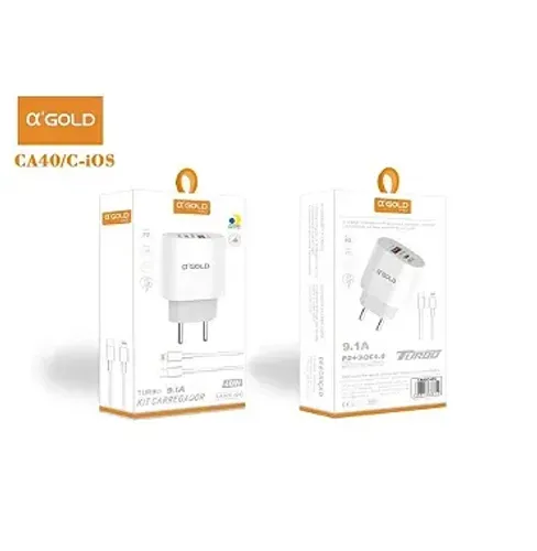 Kit Carregador Turbo Fonte PD 40W com cabo Tipo C x Lighting para Iphone a'Gold