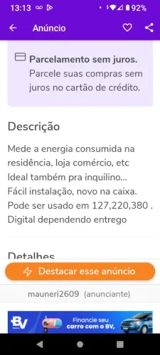 Medidor de consumo de energia 