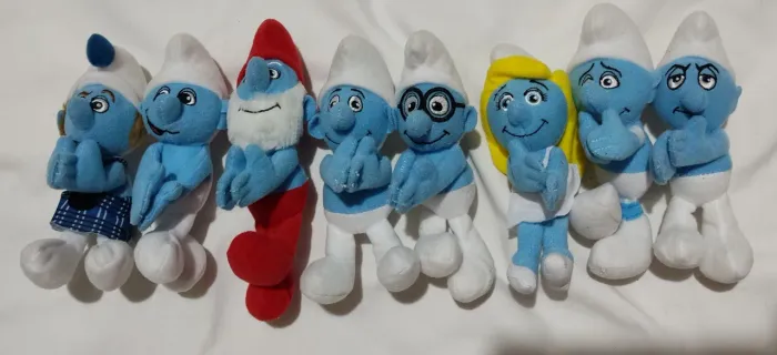 Coleção completa pelúcia Smurf agarradinho McDonald's 