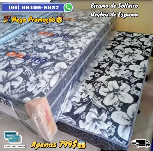 BICAMA DE SOLTEIRO UNIBOX DE ESPUMA