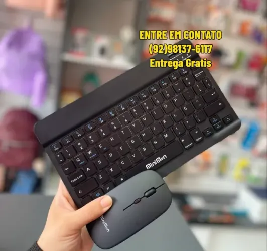 Teclado + Mouse Bluetooth Sem Fio - Entrega das 9 até as 22hrs - Kit Teclado
