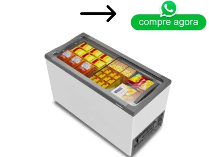 Freezer 505 Litros Horizontal Tampa de Vidro Metalfrio