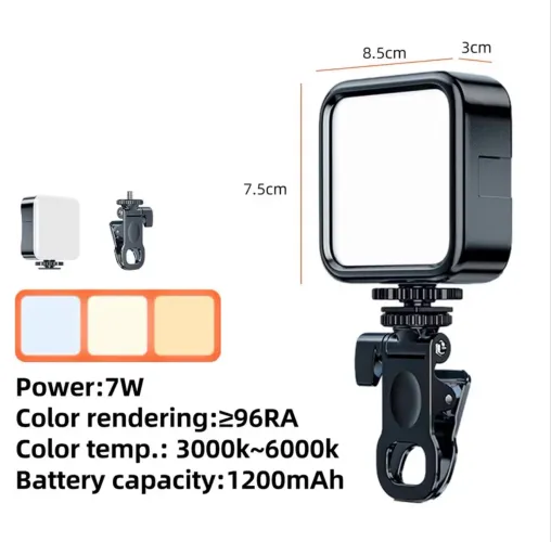 Mini Luz De Vídeo Led Portátil Ajustável