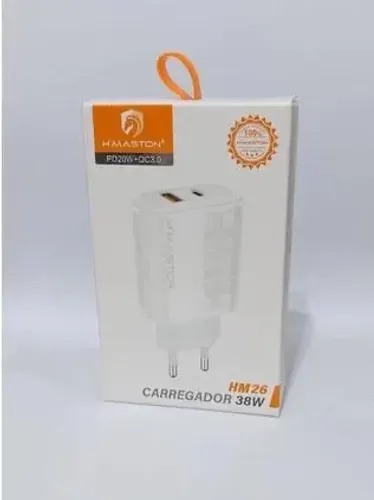 Carregador turbo power 38W Tipo C ,V8 e IOS cabo e fonte